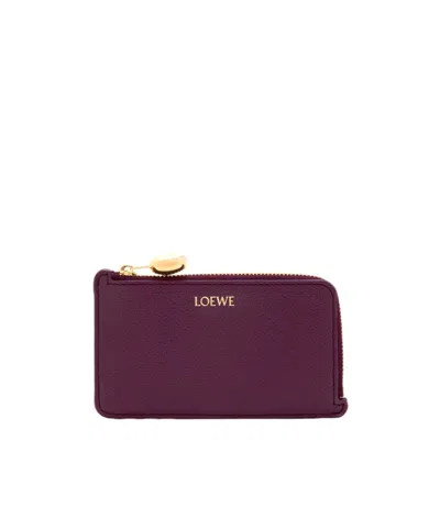 Loewe Zipper Card Holder In Purple