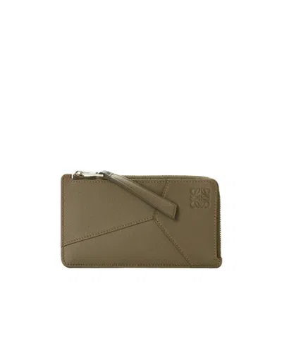 Loewe Zipper Card Holder In Green