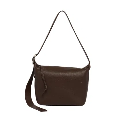 Loewe Grained Leather Shoulder Bag In Brown