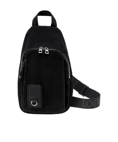 Loewe Zippered Crossbody Bag In Black