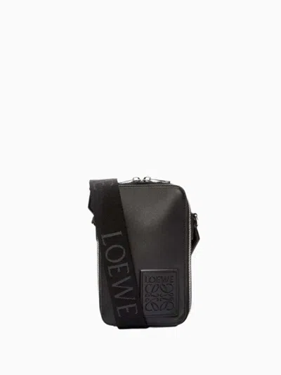 Loewe Anagram-embossed Crossbody Strap In Black