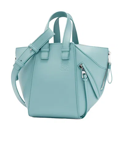 Loewe Compact Hammock Bag In Classic Calfskin In Blue
