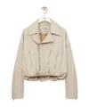 Loewe Zips Belted Biker Jacket In Brown