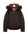 Loewe Technical Coating Bomber Jacket With Double Layer Construction And Checked Back In Brown
