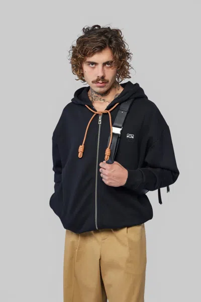 Loewe Zip-up Hoodie In Black