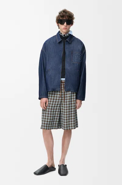 Loewe Zip-up Jacket In Cotton Size: 56 For Man In Blue