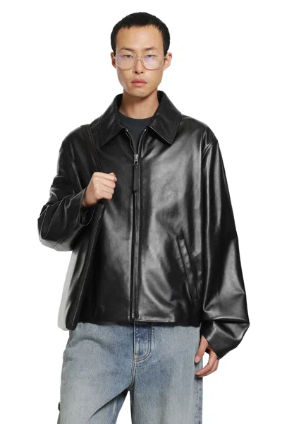 Loewe Zip-up Jacket In Lambskin In Black