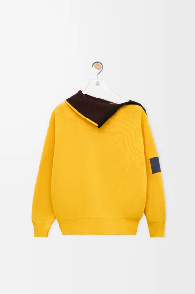 Loewe Zip-up Sweater In Wool Size:xs For Woman In Yellow