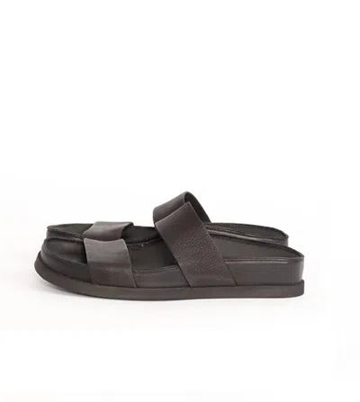 Lofina Women's 2 Stretch Strap Sandal In Black In Grey