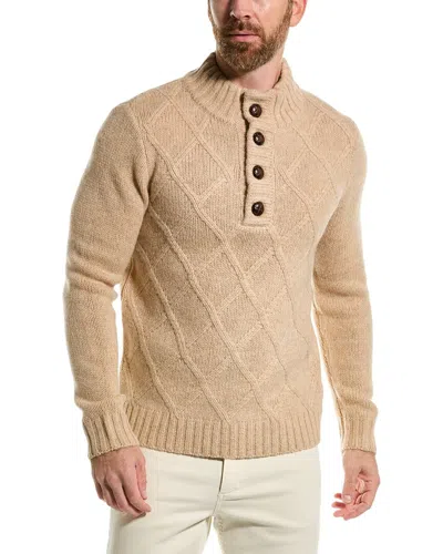 Loft 604 Argyle Wool Mock Neck Sweater In Brown
