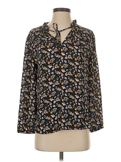 Pre-owned Loft Beach 3/4 Sleeve Blouse In Black
