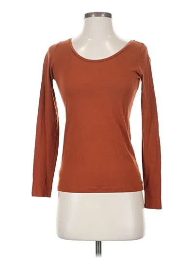 Pre-owned Loft Beach 3/4 Sleeve T-shirt In Brown