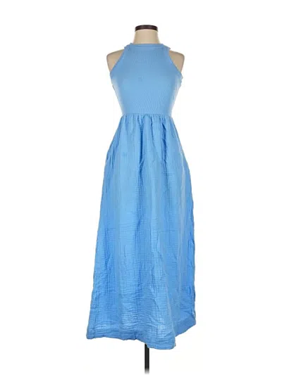 Pre-owned Loft Beach Casual Dress In Blue