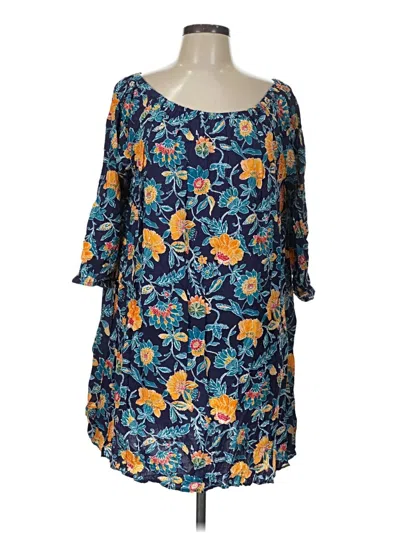 Pre-owned Loft Beach Casual Dress In Blue