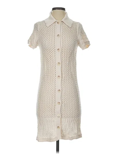 Pre-owned Loft Beach Casual Dress In Ivory