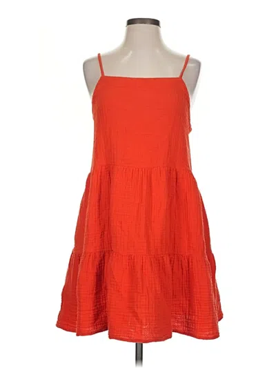 Pre-owned Loft Beach Casual Dress In Orange