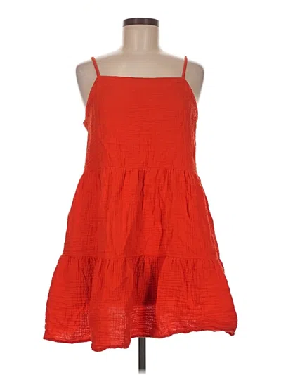 Pre-owned Loft Beach Casual Dress In Red