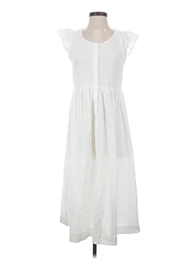 Pre-owned Loft Beach Casual Dress In White