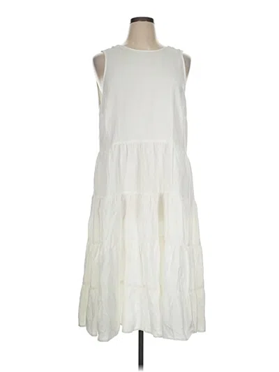 Pre-owned Loft Beach Casual Dress In White