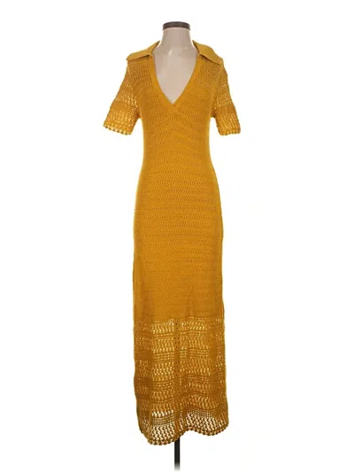 Pre-owned Loft Beach Casual Dress In Yellow