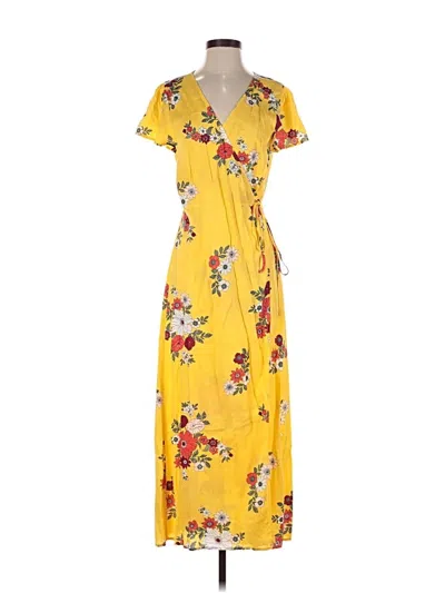 Pre-owned Loft Beach Casual Dress In Yellow