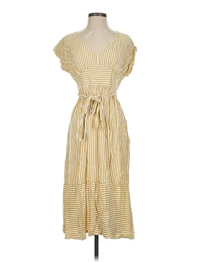 Pre-owned Loft Beach Casual Dress In Yellow
