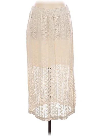 Pre-owned Loft Beach Formal Skirt In Ivory