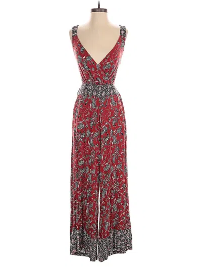 Pre-owned Loft Beach Jumpsuit In Red