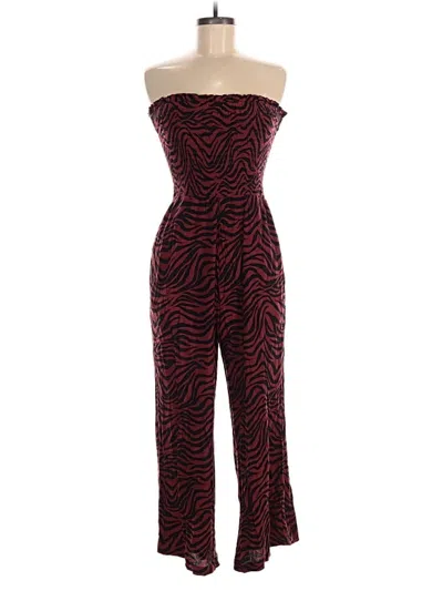 Pre-owned Loft Beach Jumpsuit In Red