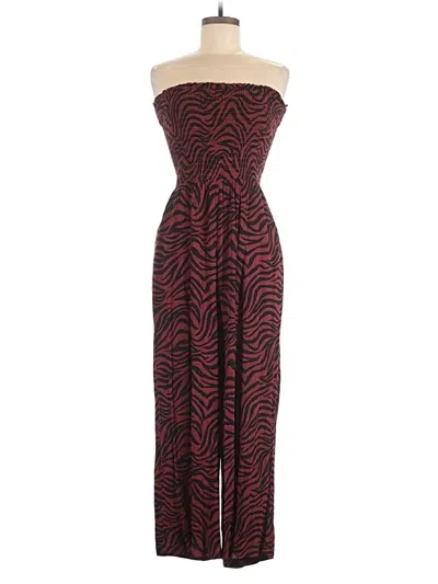 Pre-owned Loft Beach Jumpsuit In Red