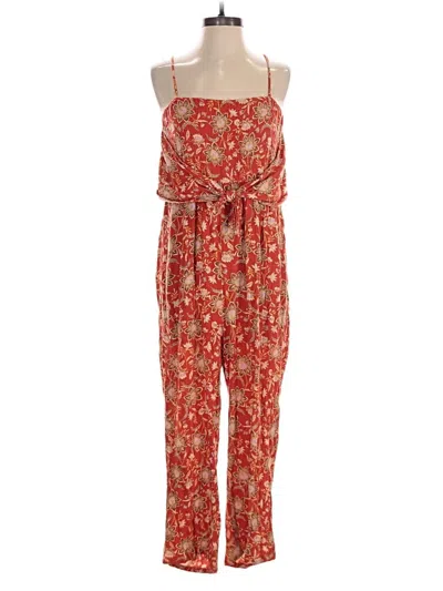 Pre-owned Loft Beach Jumpsuit In Red