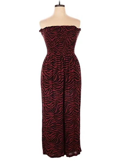 Pre-owned Loft Beach Jumpsuit In Red