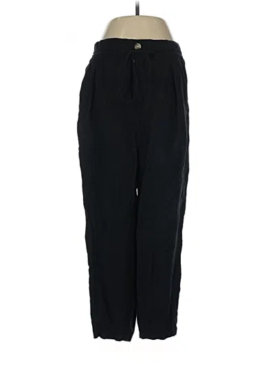 Pre-owned Loft Beach Linen Pants In Black