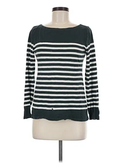 Pre-owned Loft Beach Long Sleeve Top Black Boatneck Tops