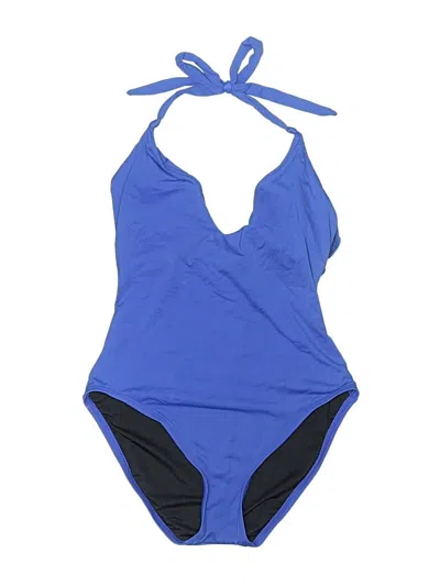 Pre-owned Loft Beach One Piece Swimsuit In Blue