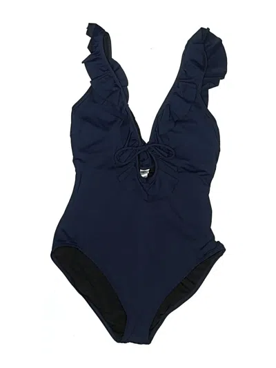 Pre-owned Loft Beach One Piece Swimsuit In Blue