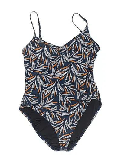 Pre-owned Loft Beach One Piece Swimsuit In Blue
