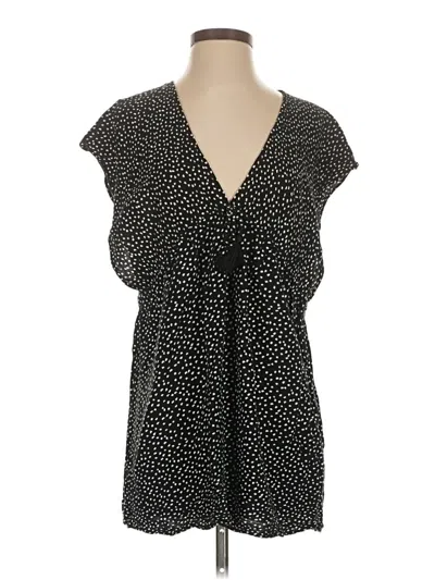 Pre-owned Loft Beach Short Sleeve Blouse In Black