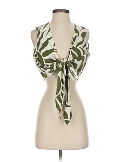 Pre-owned Loft Beach Sleeveless Blouse In Green