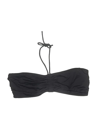 Pre-owned Loft Beach Swimsuit Top Black Solid Pattern Swimwear