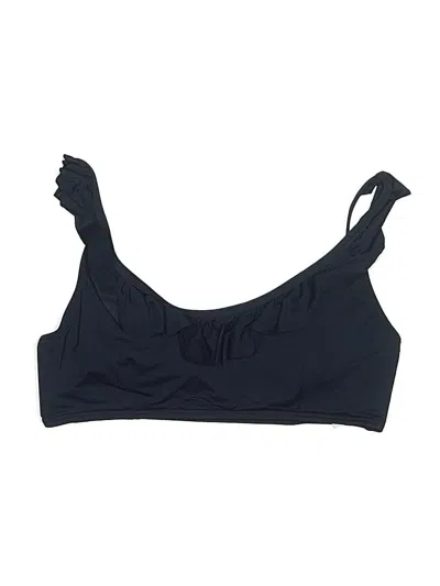 Pre-owned Loft Beach Swimsuit Top Blue Solid Pattern Swimwear