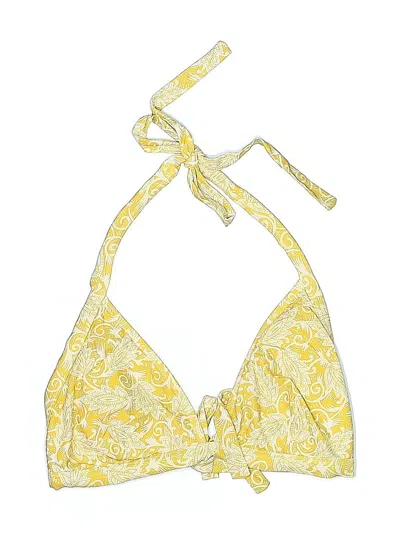 Pre-owned Loft Beach Swimsuit Top Yellow Paisley Pattern Swimwear
