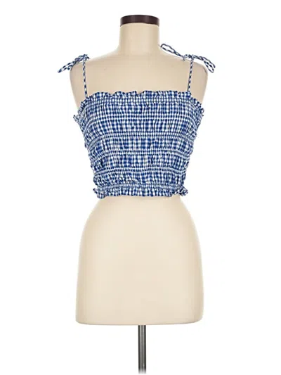 Pre-owned Loft Beach Tube Top Blue Strapless Neckline Tops