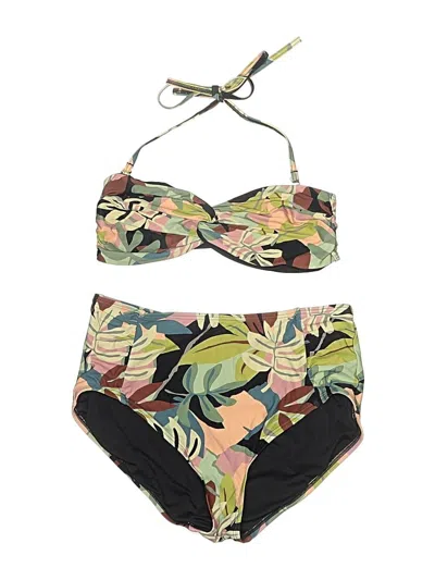 Pre-owned Loft Beach Two Piece Swimsuit In Green