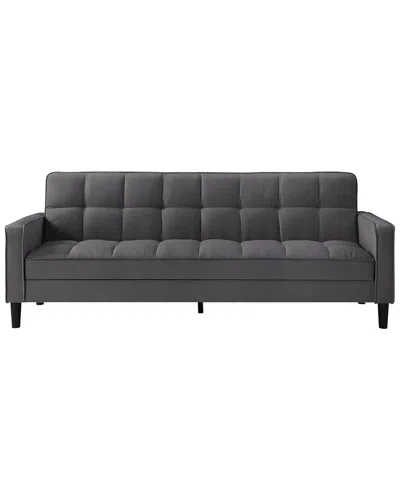 Loft Lyfe Rosco Charcoal Convertible Sofa In Grey