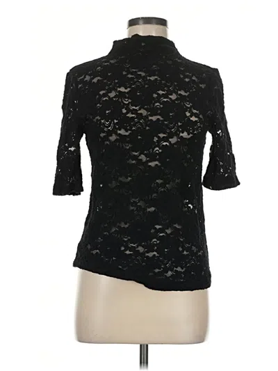 Pre-owned Loft Versa 3/4 Sleeve Top Black Mock Neckline Tops