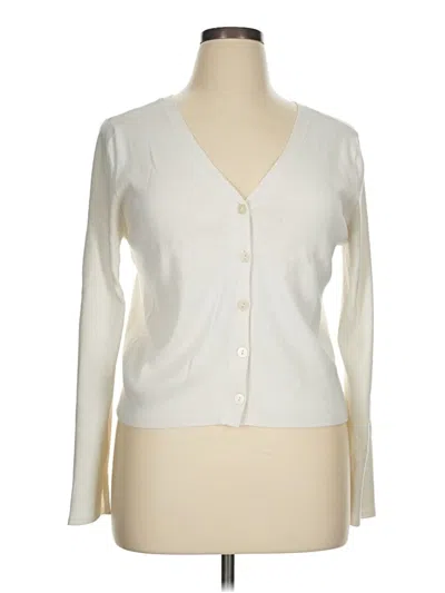 Pre-owned Loft Versa Cardigan Sweater In White