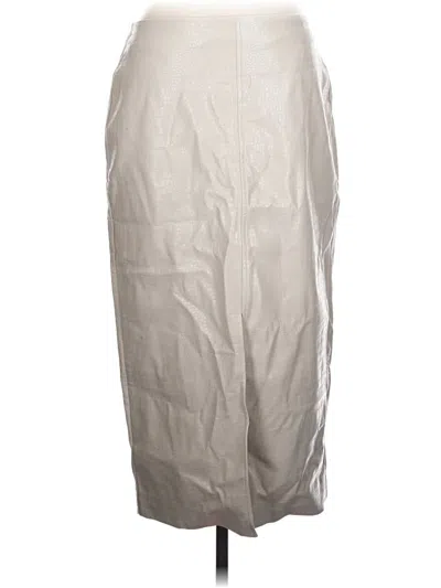 Pre-owned Loft Versa Faux Leather Skirt In Silver