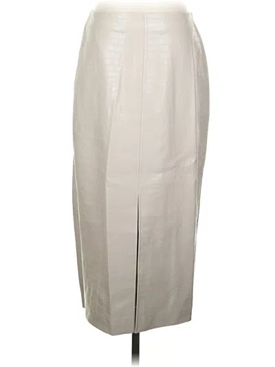 Pre-owned Loft Versa Faux Leather Skirt In Silver