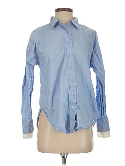 Pre-owned Loft Versa Long Sleeve Button Down Shirt In Blue
